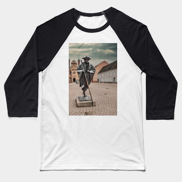 Statue of a Pilgrim to Santiago De Compostela, Speyer, Germany Baseball T-Shirt by stuartchard